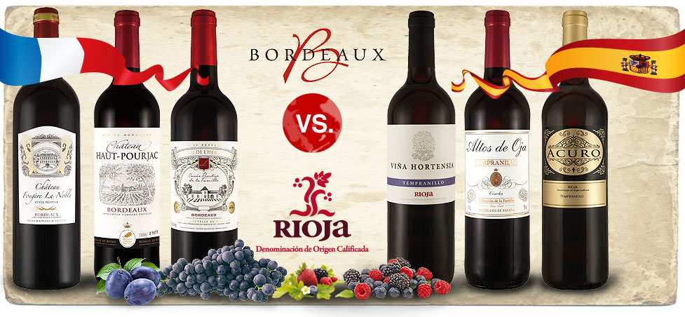 Bordeaux versus Rioja Probierpaket